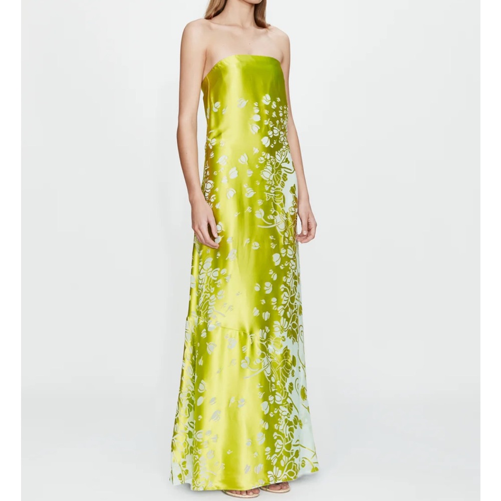 Christopher Esber Lime Green Floral Maxi Dress - Picture 2 of 5